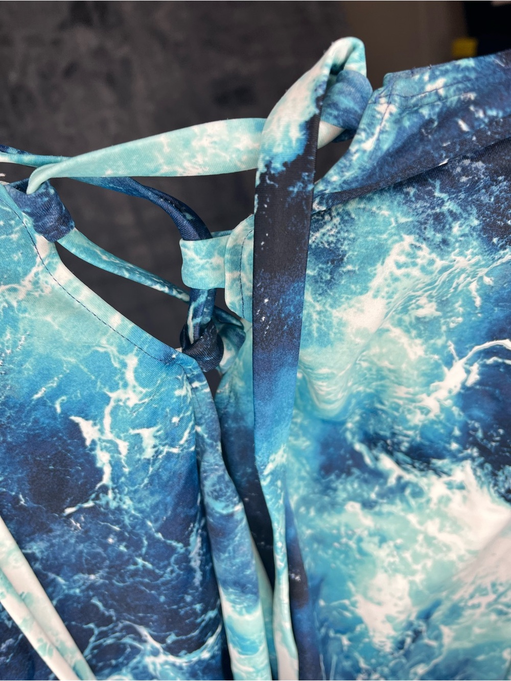 Torrid Ocean Water Print One Piece Swimsuit Plus Size 3 Strappy Cross Back - Picture 4 of 8